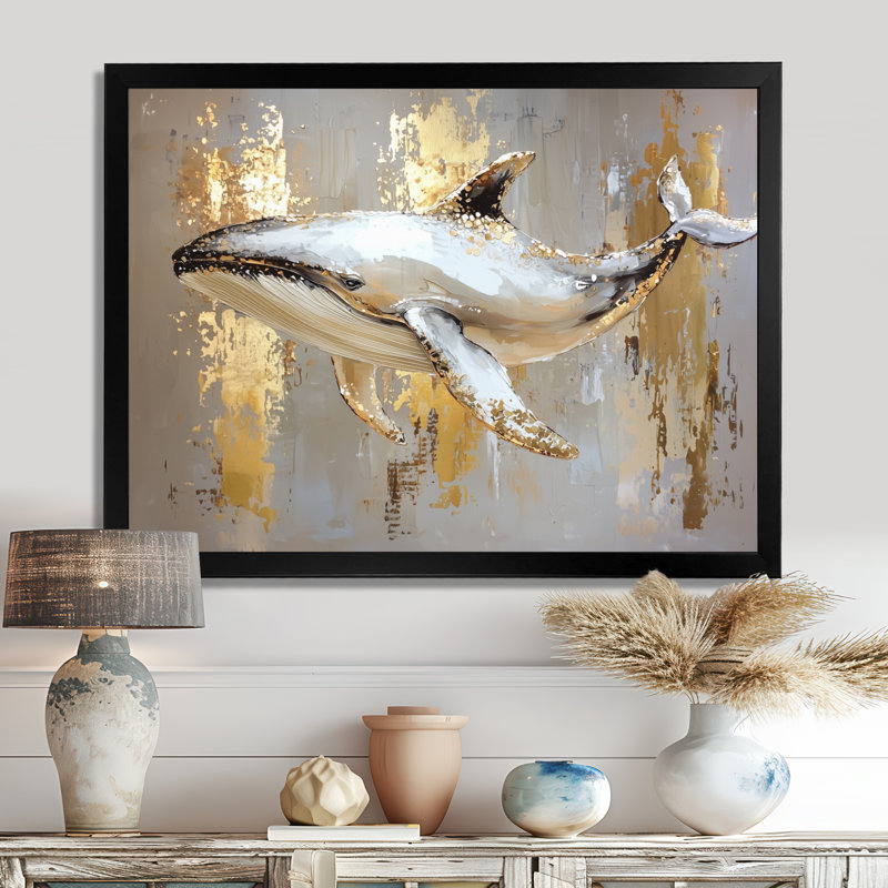 Whales Majestic Oceanic Majesty - impression de baleine, H 16 po x l 32 po, Reproduction encadrée d'une seule photo sans pass