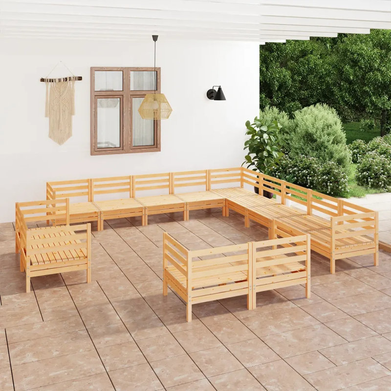 Antunez 13 Pieces Sofa Seating Group, Brown, 13