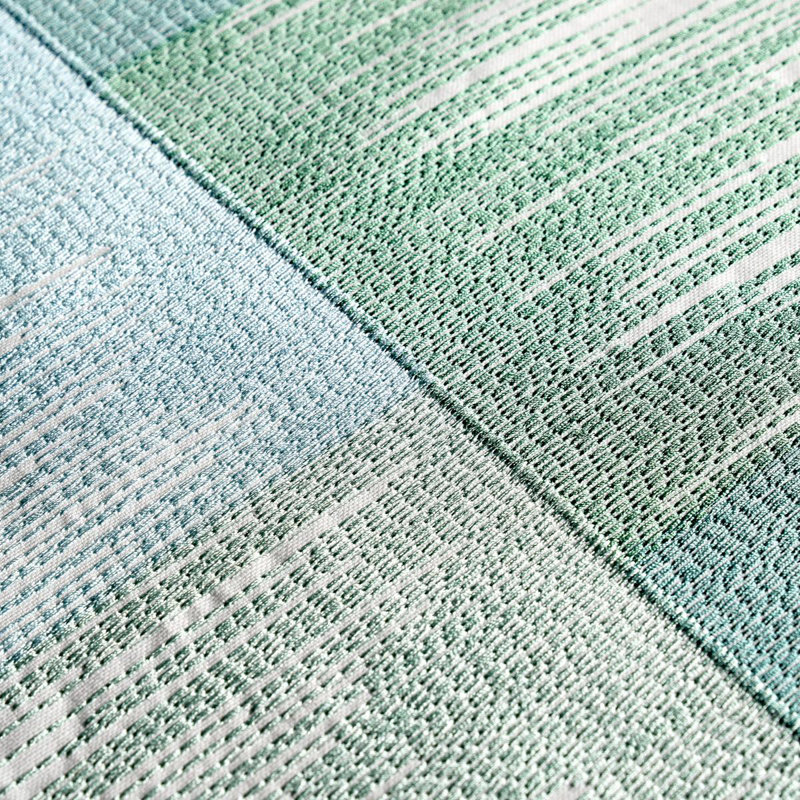 Sunburst Stripe Embroidery Fabric, Mineral