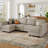 Ridoy 7-Pieces 116.6'' Wide Velvet Sectional Modular Sofa U Shaped Couch Storage Sofa - 6 Ottomans Seat-716686279