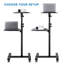 Montez-le! Support mobile pour projecteur et ordinateur portable avec 2 tablettes, chariot roulant