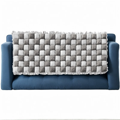 Housse de canapé décoratif et confortable pour animal de compagnie - Housse de protection pour canapé en tissu écossais crème, housse de canapé ultra-douce et lavable pour toutes les saisons