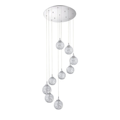 Shop SOLARO 9-Light Chrome Pendant With Mesh Shades & Crystal Embellishments - Modern Lighting Fixture