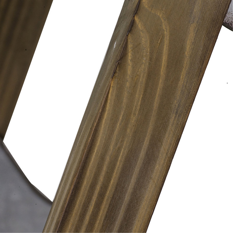 Jardinière pliable galvanisée et en bois 14,2 po x 7,5 po 70,9 po pour jardinage vertical de style montrez vos fleurs sélectionnées, cinq seaux sur une structure en forme, tons gris brun, design rustique, orientée vers l'extérieur