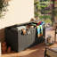 Coffre de jardin verrouillable en résine résistante à l'eau, d'une capacité de 100 gallons (environ 378 litres), idéal pour ranger coussins de terrasse, jouets de piscine et outils de jardin.