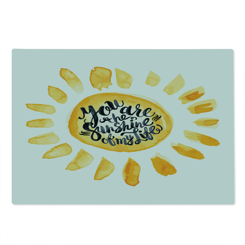 Planche à découper jaune Ambesonne grande taille effet aquarelle orange soleil noir