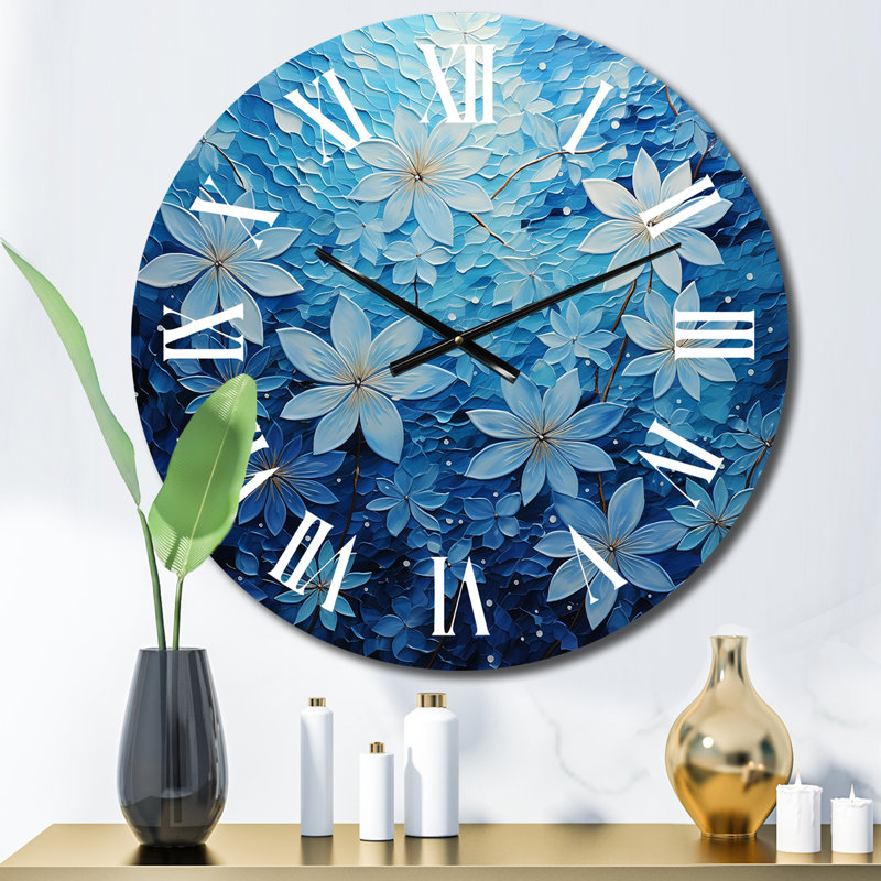 Chaynee - Horloge murale florale, Moyenne