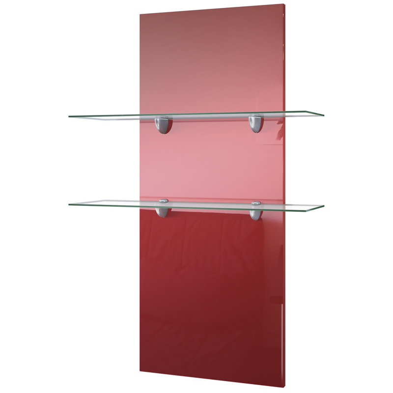 Mccrea 2 Piece Floating Shelf, Burgundy (glossy), No