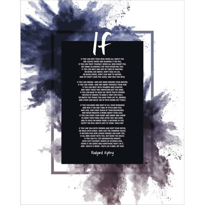 «If By Rudyard Kipling - Poudre Explosion Blue» par Quote Master, art mural sur toile