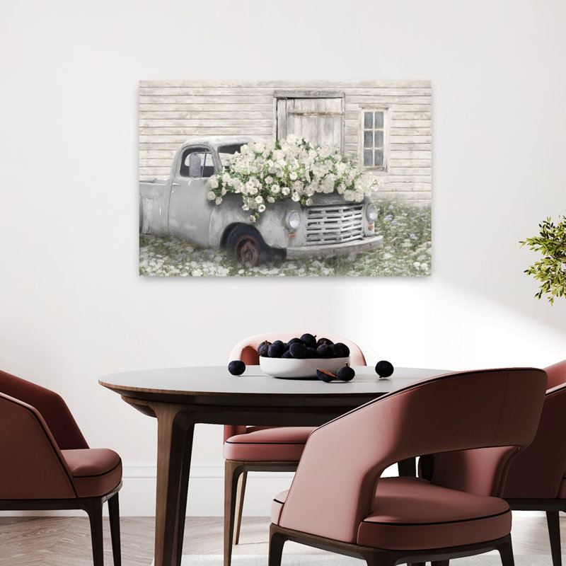 Décoration rustique rustique, paysage abstrait printemps, art mural, H 24 po x l 36 po