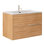 Kora 32" Bamboo Faux Finish Wall-Mounted Single Bathroom Vanity with Integrated Ceramic Top & Handles