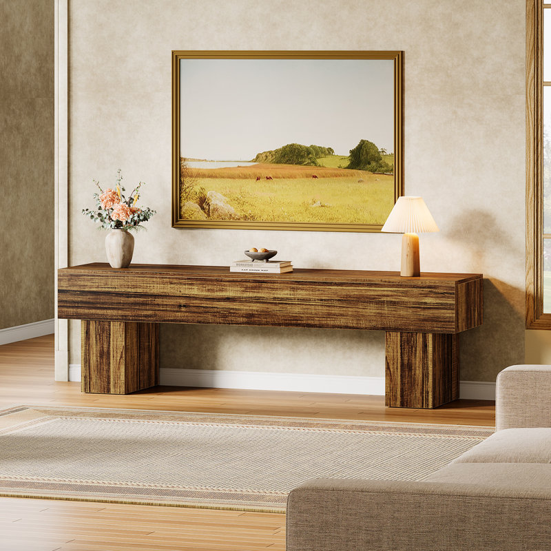 63" TV Stand, Farmhouse Entertainment Center, Rustic Brown