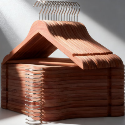 Red Cedar Wooden Hangers 30 Pack, Smooth Cut Notches, 360° Rotating Hook, Non-Slip Pants Bar, Natural Cedar Aroma, Ergonomic Design For Closet Organization