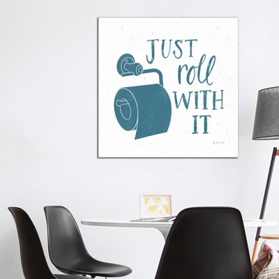 Turkish Tile Bathroom Puns V by Becky Thorns - 1 Piece Wall Art on Canvas