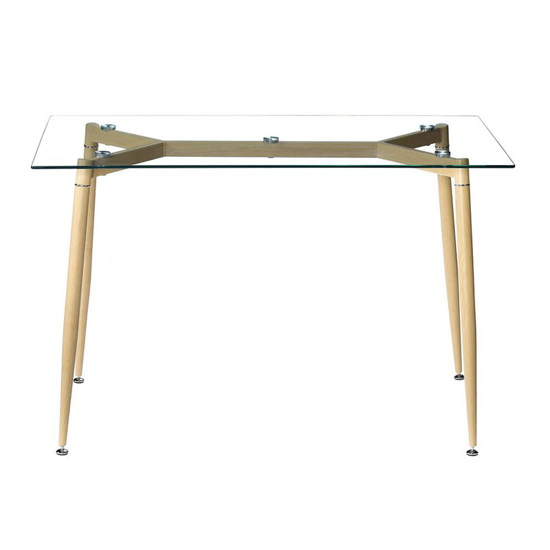 Glass Top Metal Base Dining Table