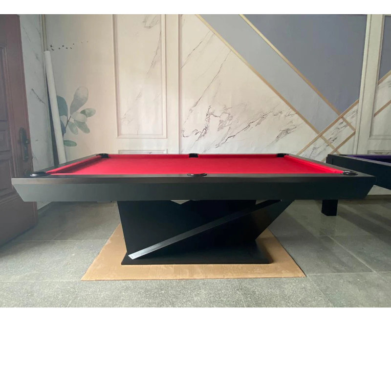 White Billiards 90'' L Pool Table with Leg Levelers
