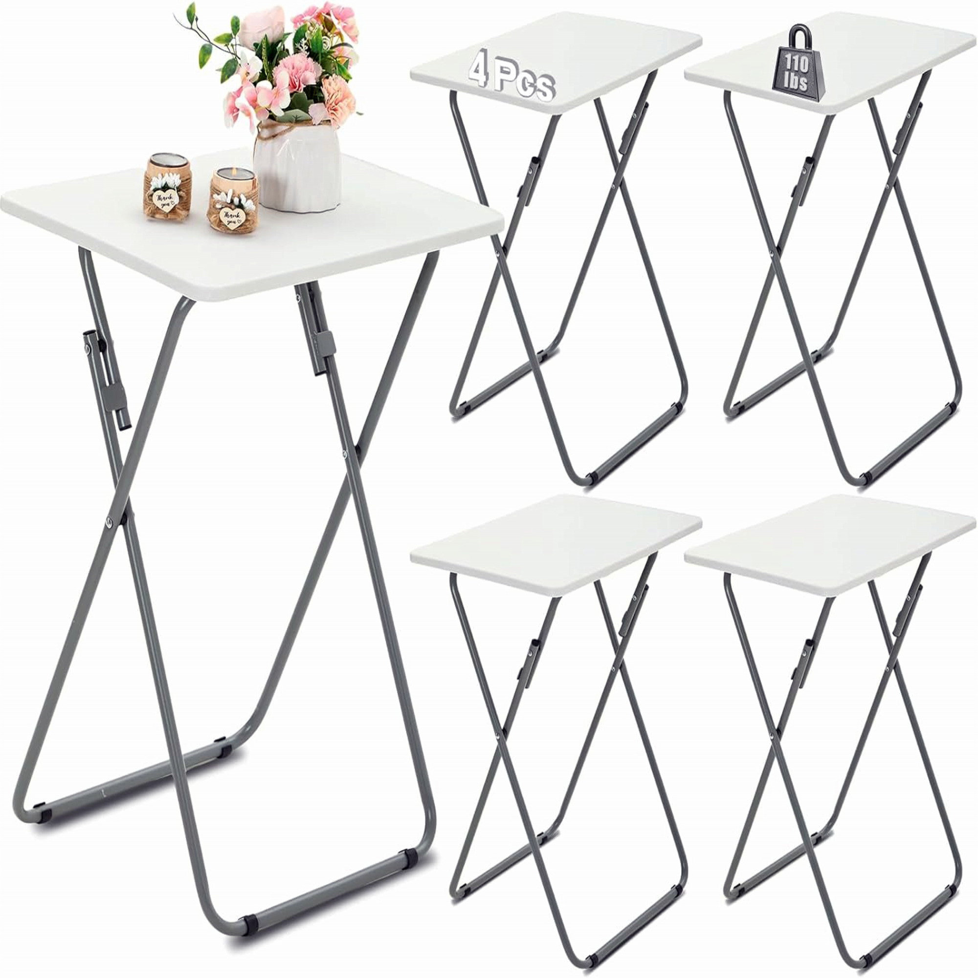 Corrigan Studio® Folding TV Tray Tables Set Of 4 Wayfair Canada