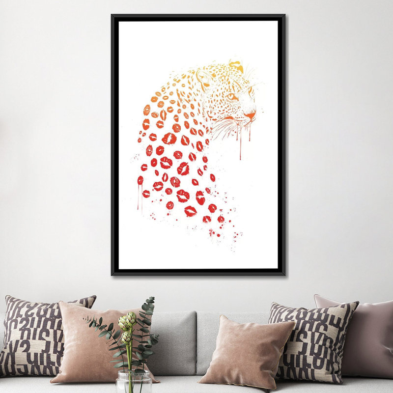 « tchantches », impression sur toile tendue, H 26 po x l 18 po x P 1,5 po, Toile avec cadre noir, Pas de tapis