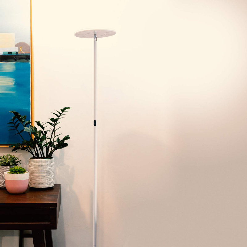 Lampe sur pied moderne à DEL super brillante | Intensité réglable, écoénergétique, 3 voies, Argent