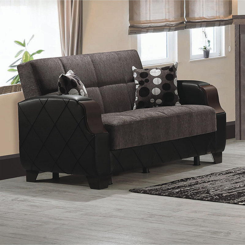 Causeuse convertible avec rangement Primenest Marabella, gris