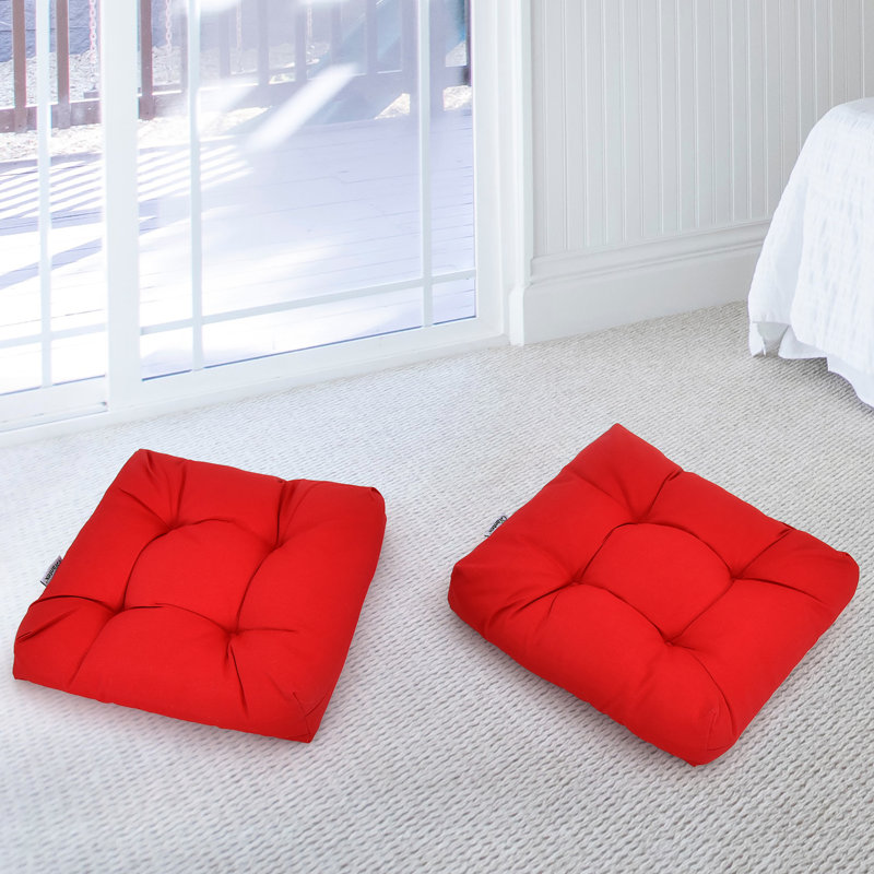 Outdoor 4'' Dining Chair Seat Cushion, Red