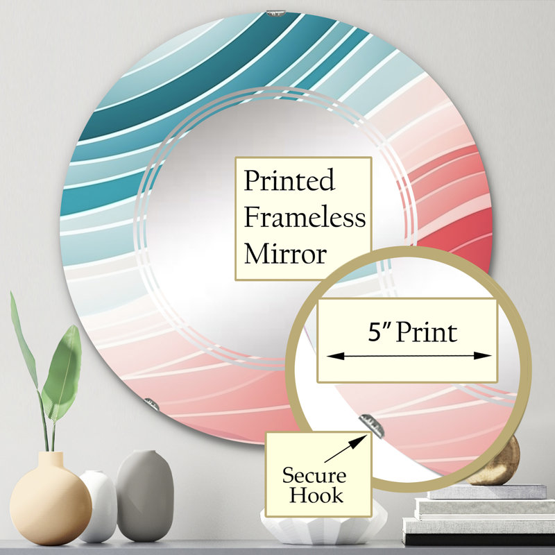 Ranvie - Miroir mural moderne rond, 24 po x 24 po