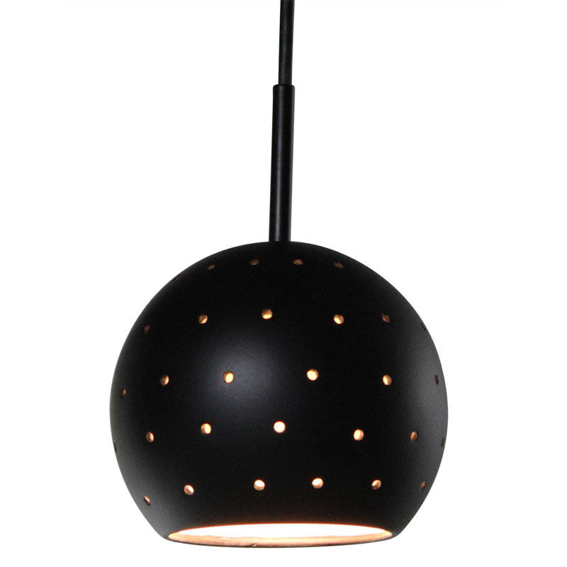 Luminaire suspendu sphère 1 lumière del brillance, Noir ardoise