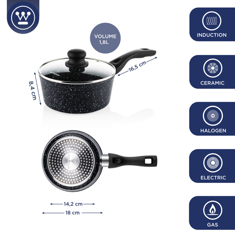 Non-Stick Aluminium Saucepan, 18 cm