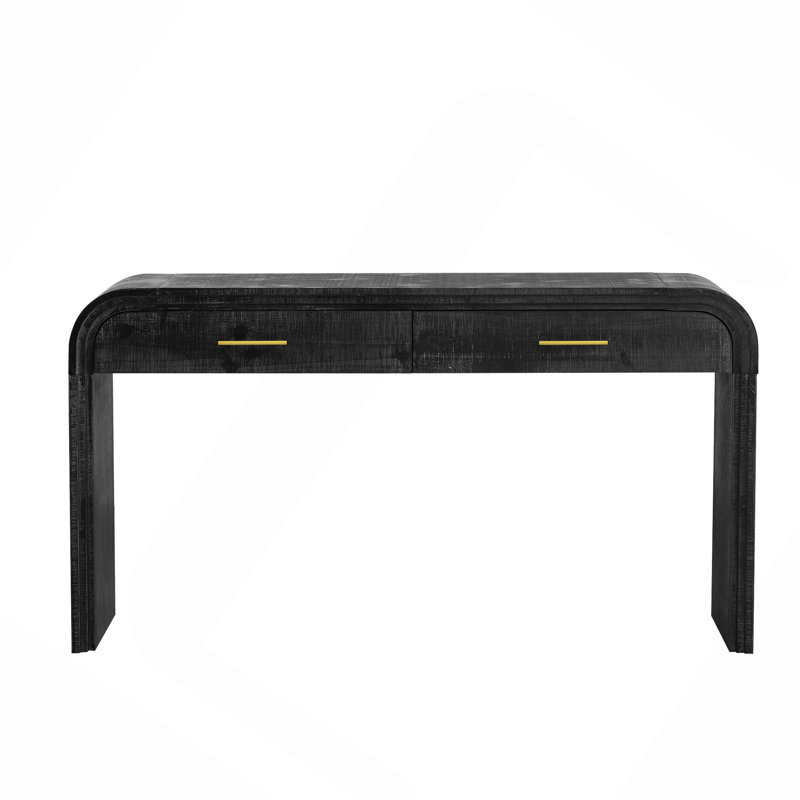 Console à silhouette rétro unique avec style ouvert, deux tiroirs supérieurs pour l'entrée, la salle à manger et le salon