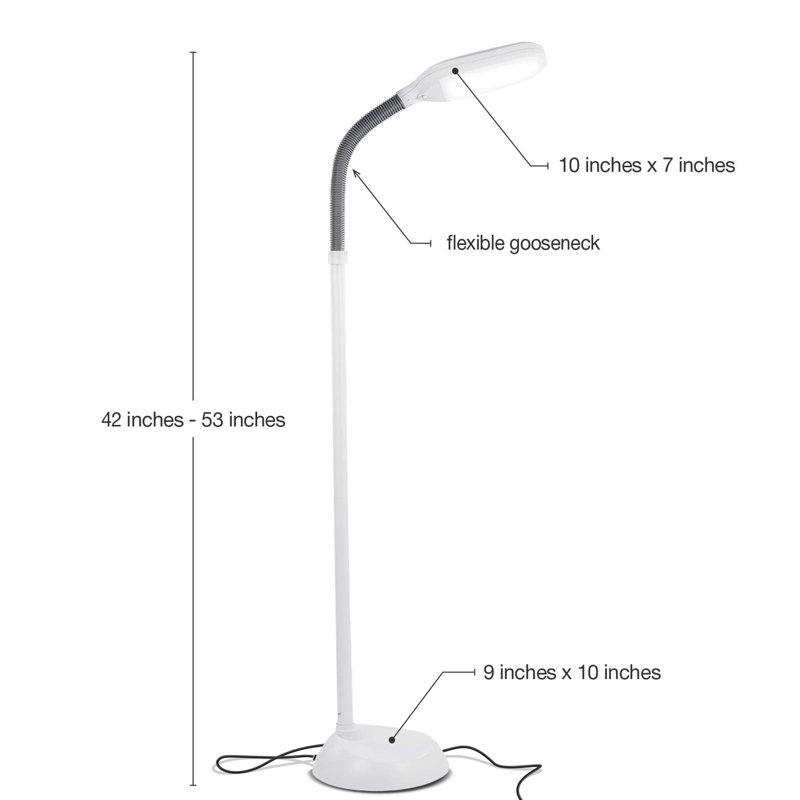 42" Bright LED Floor Reading Lamp, White