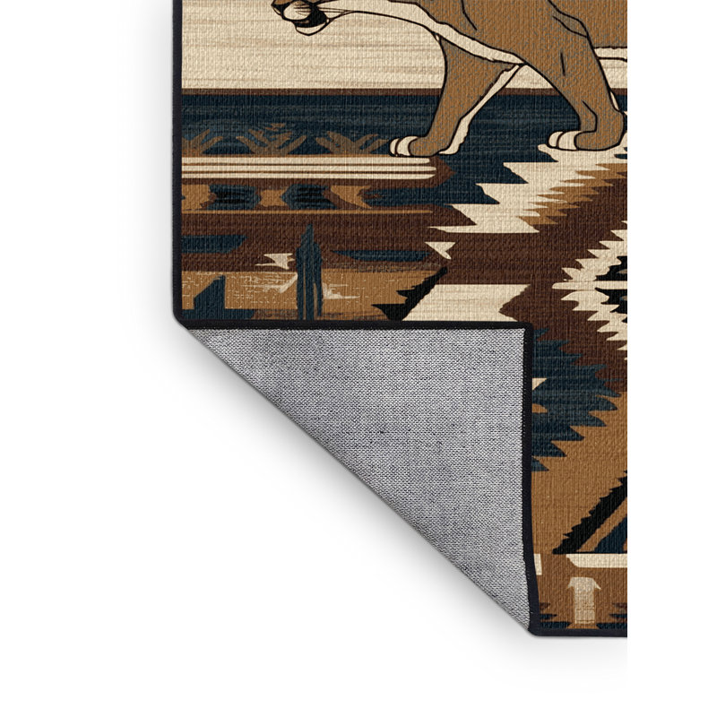  Tapis lavable Mountain Lion Southwestern, Carré 3 pi