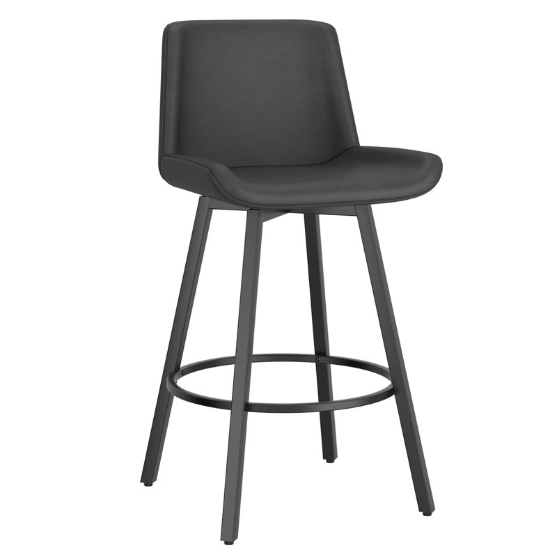 Tabouret de comptoir 26 po Pittsfield Modern, Gris anthracite