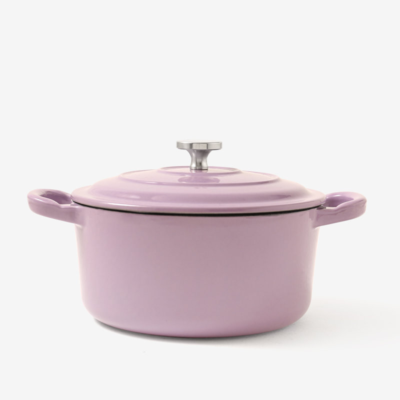 Grande cocotte ronde en fonte émaillée antiadhésive 1,9 pte RJ LEGEND, Mauve