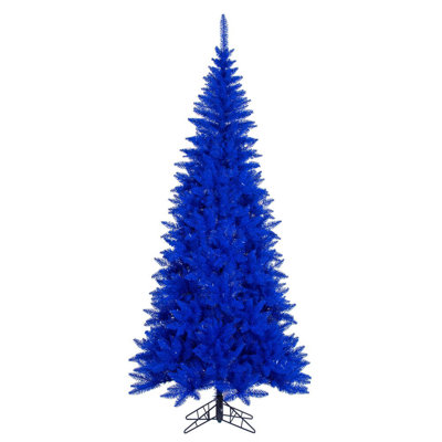 Arbre de Noël artificiel bleu avec support en métal pliable The Holiday Aisle®