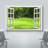 Window Scenery " View To Garden Green Grass In Spring "