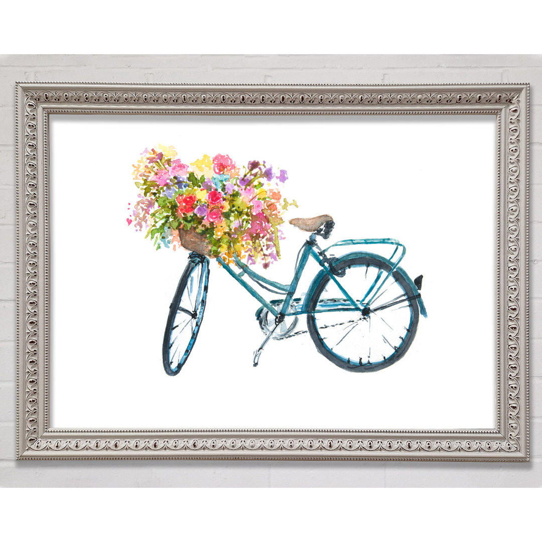 Blumen auf einem Fahrrad - Druck