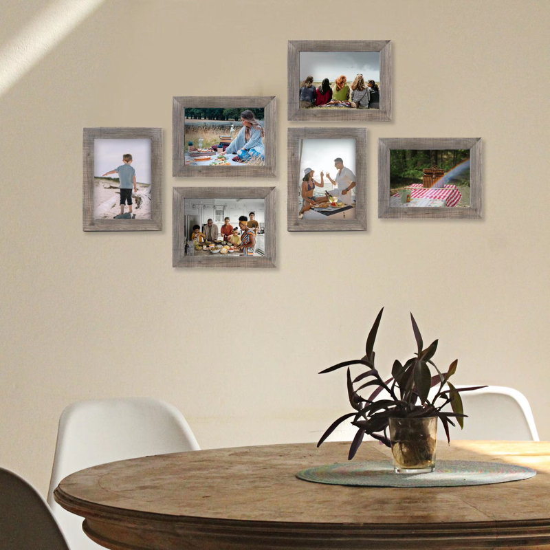 Aneeya Wood Picture Frame - Set of 6, Gray