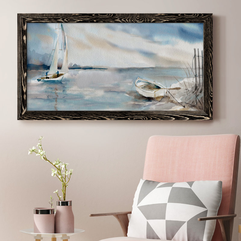 «Panoramic Coast», reproduction sur toile encadrée, Toile avec cadre noir