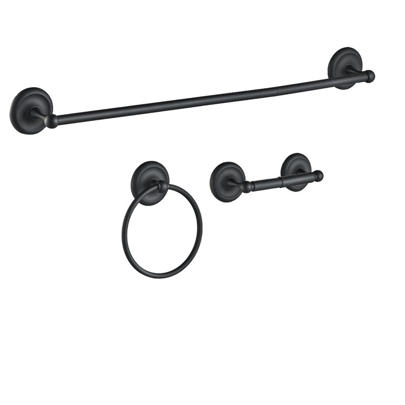 Ensemble de quincaillerie de salle de bain 3 pièces, Noir