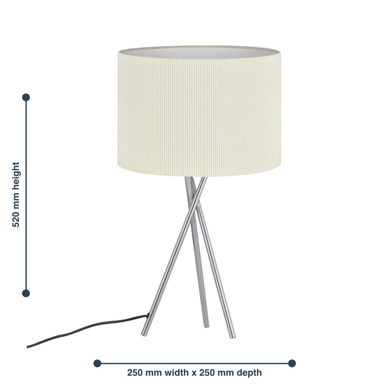 Bigord 52cm Polished Chrome Plate Table Lamp Set