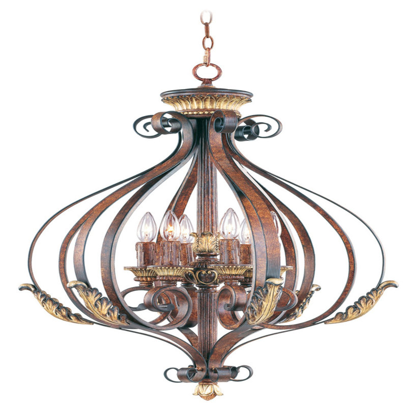 Lustre classique à 6 lumières de style bougie Aajaylah