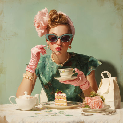 Art moderne sur toile tendue Modern Tea Moment