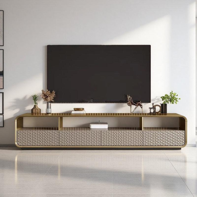 Meuble télé moderne, simple et léger, Doré / champagne