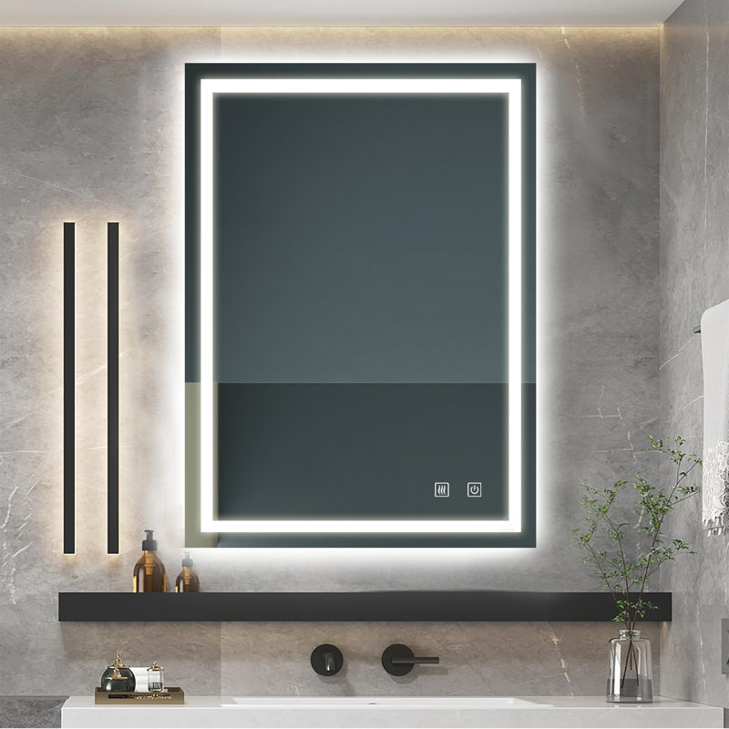 Led Classy Vanity Mirror With Focused Backplane,High Lumen,Dimmable Touch,Wall Switch Control
