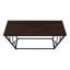 Table d'appoint, console, entrée, étroite, canapé, salon, chambre, stratifié brun, métal noir, contemporain, moderne