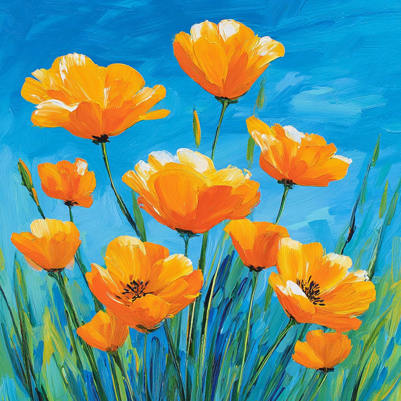 Golden Petal Dance - Art mural sur toile tendue, H 20 po x l 20 po