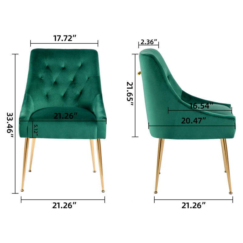 Chaise parsons en velours Julietta, Turquoise