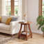 Ensemble de 2 tables d'appoint rondes en bois massif, de petites tables rondes pour le salon ou la chambre.
