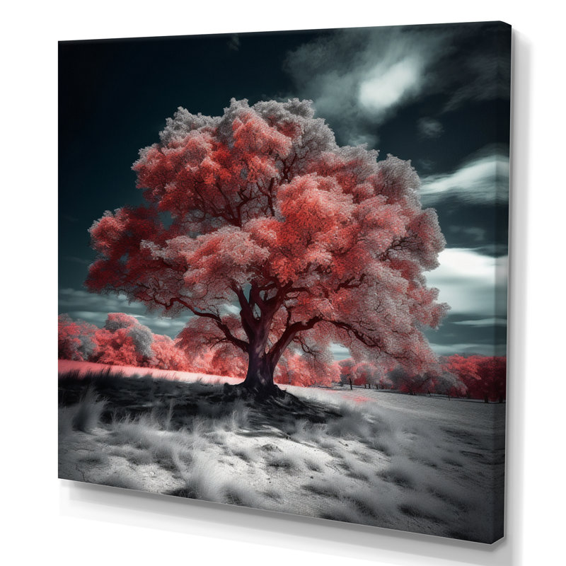 Red Tree Winter Haven, reproduction d'art sur toile, H 16 po x l 16 po x P 1 po, Toile tendue