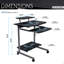 Chariot d'ordinateur compact avec rangement, graphite